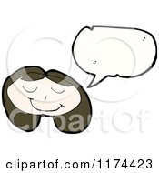 Cartoon Of A Girl With A Conversation Bubble Royalty Free Vector Illustration