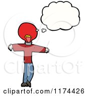 Cartoon Of A Man With A Lightbulb Head And A Conversation Bubble Royalty Free Vector Illustration