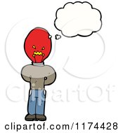 Cartoon Of A Man With A Lightbulb Head And A Conversation Bubble Royalty Free Vector Illustration by lineartestpilot