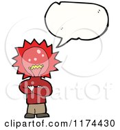 Cartoon Of A Man With A Lightbulb Head And A Conversation Bubble Royalty Free Vector Illustration by lineartestpilot