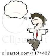 Cartoon Of A Man Wearing A Tie With A Conversation Bubble Royalty Free Vector Illustration