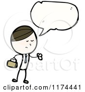 Cartoon Of A Stick Person With A Conversation Bubble Royalty Free Vector Illustration