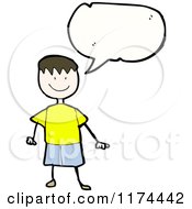 Poster, Art Print Of Stick Boy With A Conversation Bubble