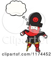 Cartoon Of A Pirate With A Conversation Bubble Royalty Free Vector Illustration