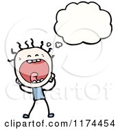 Cartoon Of A Stick Person Yelling With A Conversation Bubble Royalty Free Vector Illustration by lineartestpilot