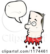 Cartoon Of A Mans Severed Head With A Conversation Bubble Royalty Free Vector Illustration