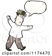 Cartoon Of A Man Wearing A Lab Coat With A Conversation Bubble Royalty Free Vector Illustration by lineartestpilot