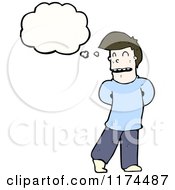 Cartoon Of A Man Wearing A Sweater With A Conversation Bubble Royalty Free Vector Illustration