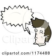 Cartoon Of A Man With A Conversation Bubble Royalty Free Vector Illustration