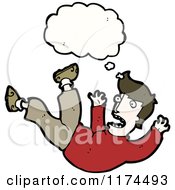 Cartoon Of A Falling Man Wearing A Sweater With A Conversation Bubble Royalty Free Vector Illustration