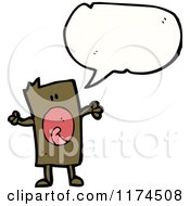 Cartoon Of An African American Stick Boy With A Conversation Bubble Royalty Free Vector Illustration