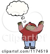 Cartoon Of An African American Boy Wearing A Hoodie With A Conversation Bubble Royalty Free Vector Illustration