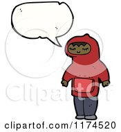 Poster, Art Print Of African American Boy Wearing A Hoodie With A Conversation Bubble