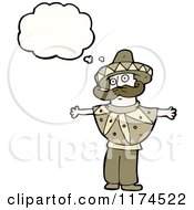 Cartoon Of A Mexican Man With A Conversation Bubble Royalty Free Vector Illustration