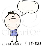 Cartoon Of An Angry Stick Person With A Conversation Bubble Royalty Free Vector Illustration