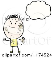 Cartoon Of A Muddy Stick Person With A Conversation Bubble Royalty Free Vector Illustration