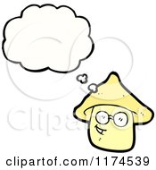 Poster, Art Print Of Yellow Mushroom With A Conversation Bubble