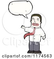 Poster, Art Print Of Man Wearing A Tie With A Conversation Bubble