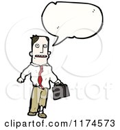 Cartoon Of A Man Wearing A Tie With A Conversation Bubble Royalty Free Vector Illustration by lineartestpilot