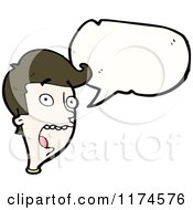 Cartoon Of A Man With A Conversation Bubble Royalty Free Vector Illustration