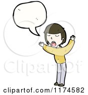 Cartoon Of A Boy Wearing A Sweater With A Conversation Bubble Royalty Free Vector Illustration