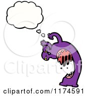 Poster, Art Print Of Purple Drooling Monster With A Conversation Bubble