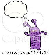 Poster, Art Print Of Purple Monster With A Conversation Bubble