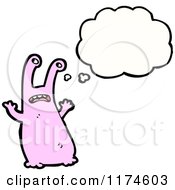 Poster, Art Print Of Pink Monster With A Conversation Bubble