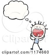 Cartoon Of A Stick Person Yelling With A Conversation Bubble Royalty Free Vector Illustration
