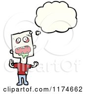 Cartoon Of A Stick Zombie With A Conversation Bubble Royalty Free Vector Illustration