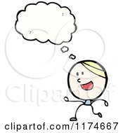 Cartoon Of A Stick Person With A Conversation Bubble Royalty Free Vector Illustration