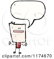 Cartoon Of A Stick Person With A Conversation Bubble Royalty Free Vector Illustration by lineartestpilot