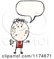 Poster, Art Print Of Muddy Stick Boy With A Conversation Bubble