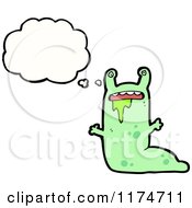 Poster, Art Print Of Green Drooling Monster With A Conversation Bubble