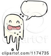Cartoon Of A Monster With A Conversation Bubble Royalty Free Vector Illustration