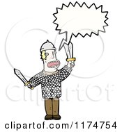 Cartoon Of A Blonde Male Viking With A Conversation Bubble Royalty Free Vector Illustration by lineartestpilot