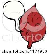 Poster, Art Print Of Red Whistling Leaf With A Conversation Bubble