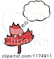 Poster, Art Print Of Red Leaf With A Conversation Bubble