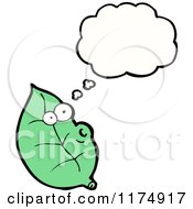 Cartoon Of A Whistling Leaf With A Conversation Bubble Royalty Free Vector Illustration