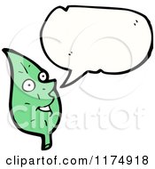 Poster, Art Print Of Green Leaf With A Conversation Bubble