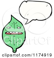 Poster, Art Print Of Green Leaf With A Conversation Bubble