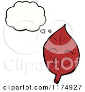Cartoon Of A Red Whistling Leaf With A Conversation Bubble Royalty Free Vector Illustration
