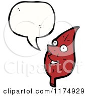 Poster, Art Print Of Red Leaf With A Conversation Bubble