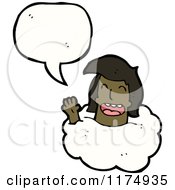 Poster, Art Print Of African American Girls Head In The Clouds With A Conversation Bubble
