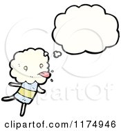 Cartoon Of A Cloud With A Body Sticking Out Its Tongue And A Conversation Bubble Royalty Free Vector Illustration