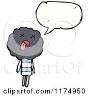 Poster, Art Print Of Cloud With A Body Sticking Out Its Tongue And A Conversation Bubble