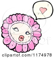 Poster, Art Print Of Pink Flower With A Conversation Bubble