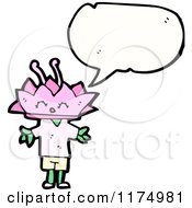 Poster, Art Print Of Pink Flower With A Conversation Bubble