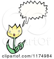 Poster, Art Print Of Yellow Flower With A Conversation Bubble