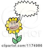 Poster, Art Print Of Yellow Flower With A Conversation Bubble